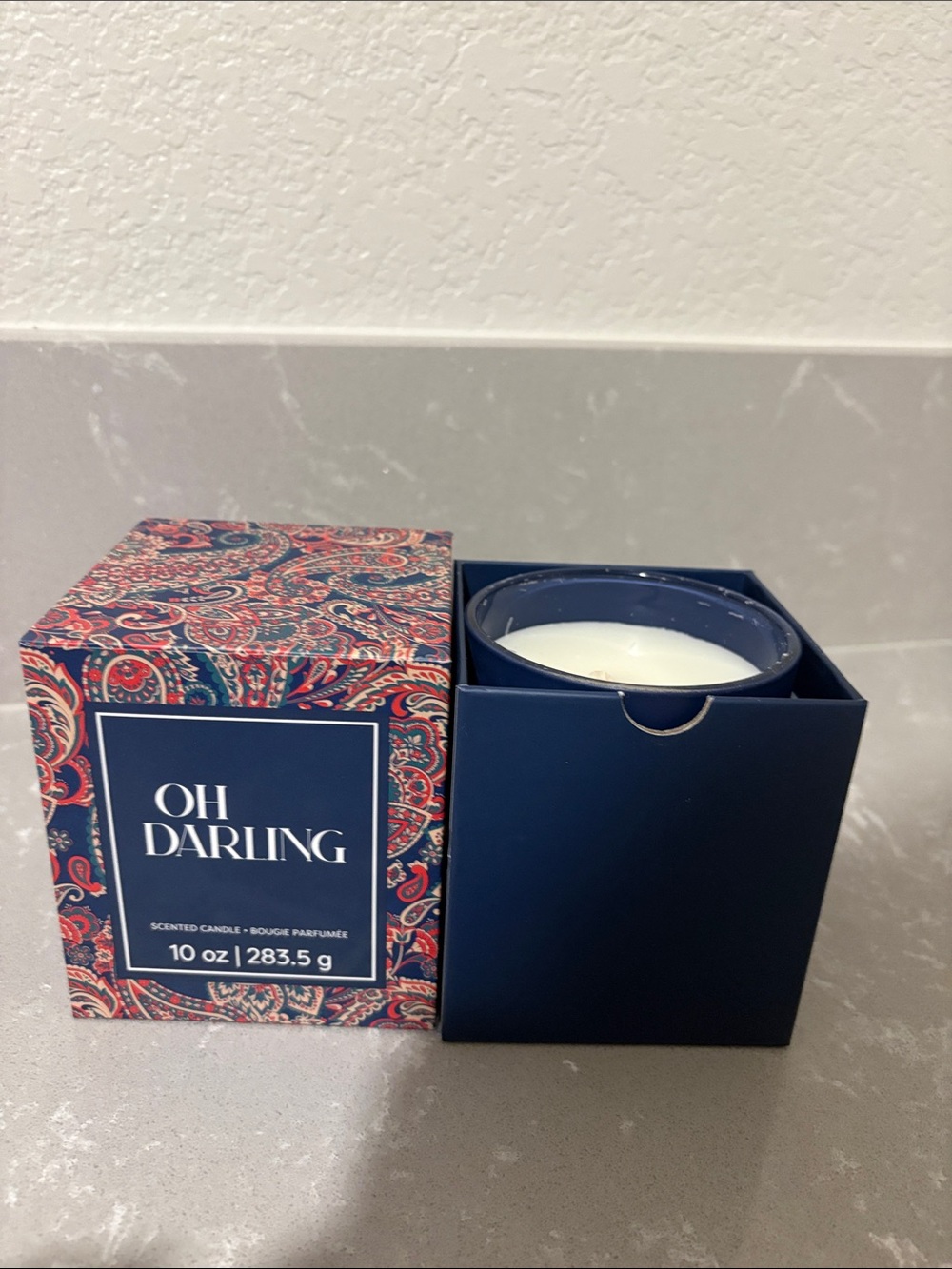 Darling Navy & Paisley Pattern Scented Candle